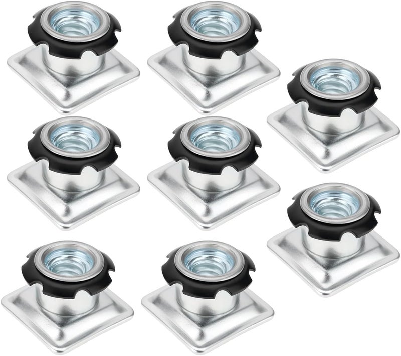Micro Traders 8Pcs Square Tubing Insert Metal Threaded Star Type Insert 1/4-20 Threads for Square Tube with Outer Diameter 19mm and Wall Thickness 1.5mm - Image 1